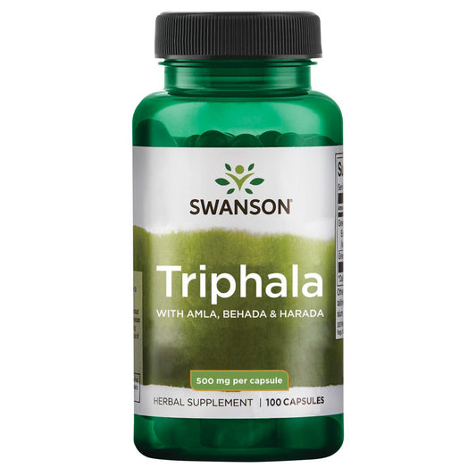 Swanson Suplemento de Triphala 500 Mg por cápsula, 100 Cápsulas para 2 meses