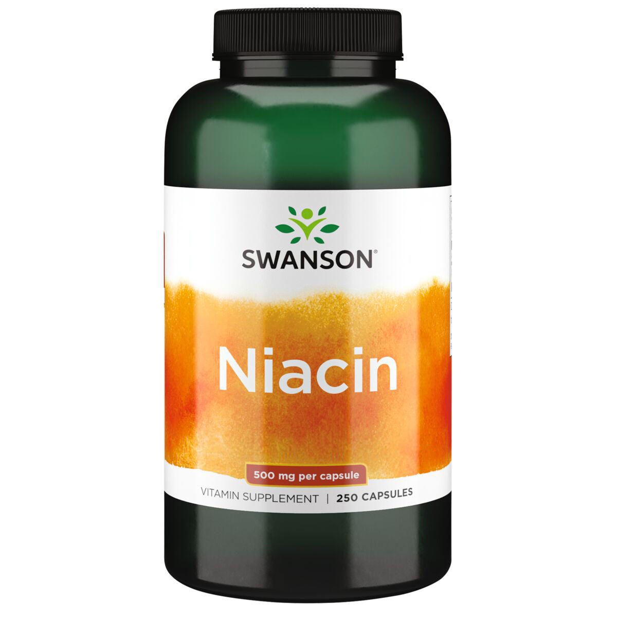 Swanson Suplemento de Niacina (vitamina B-3), 500 mg por cápsula, 250 cápsulas para 8 meses