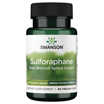 Swanson Suplemento de Sulforafano de brócoli, 400 mcg por cápsula, 60 Cápsulas para 2 meses