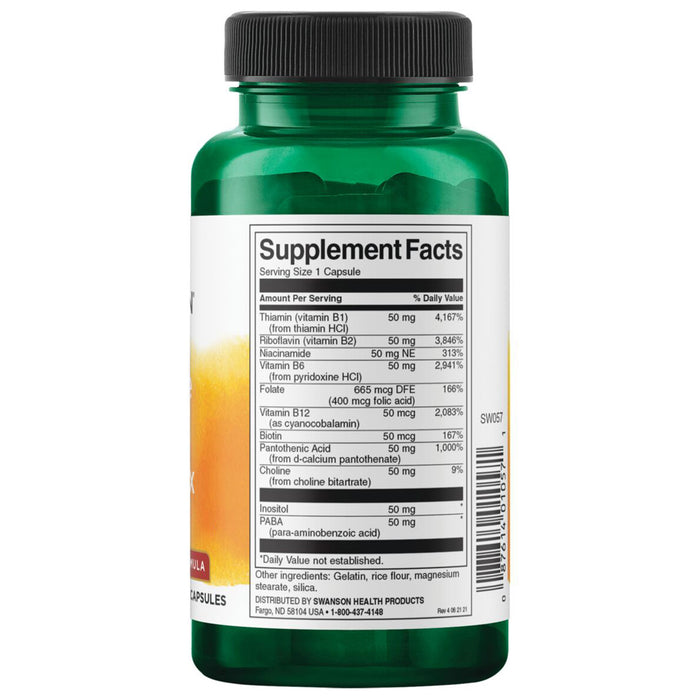 Swanson Vitamina Complejo Del Equilibrio B-50, 100 Cápsulas