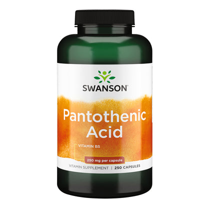 Swanson Acido Pantotenico Vitamina B5, 250 mg por cápsula, 250 cápsulas para 8 meses