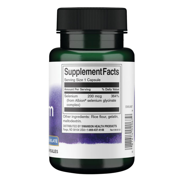 Swanson Suplemento de Selenio Selenium 200 mcg, 90 cápsulas