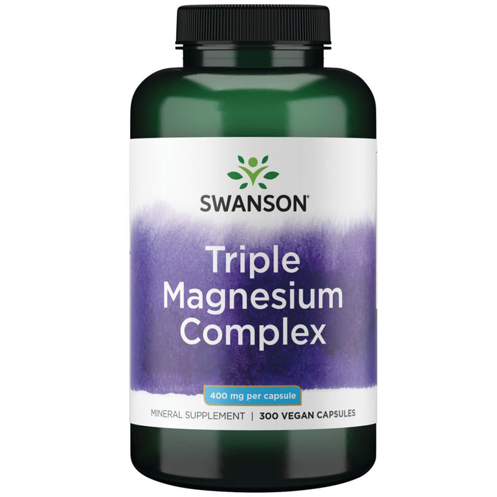 Swanson Suplemento Complejo de magnesio triple 400 Mg, 300 Cápsulas