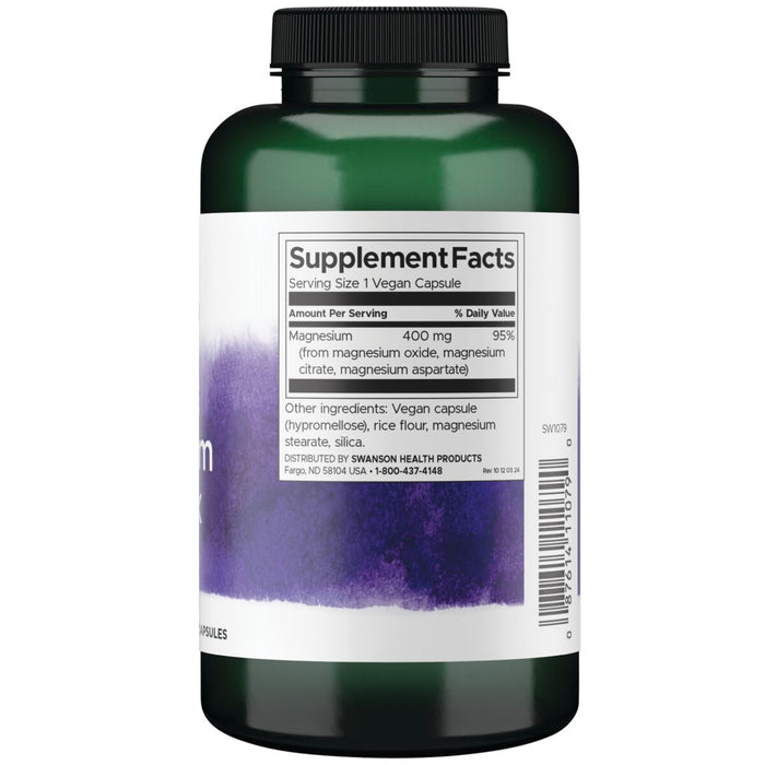 Swanson Suplemento Complejo de magnesio triple 400 Mg, 300 Cápsulas