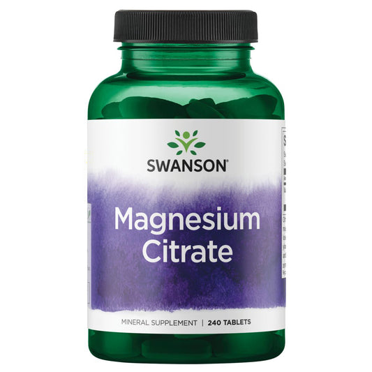 Swanson Suplemento Citrato de Magnesio, 112.5 Mg por tableta, 240 Tabletas para 4 meses