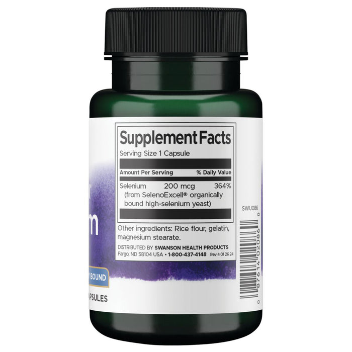 Swanson Suplemento de Selenio SelenoExcell 200 Mcg, 60 cápsulas