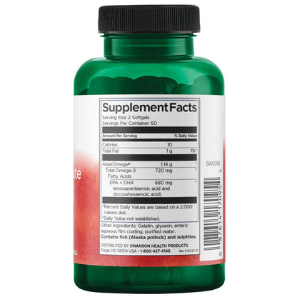 Swanson Suplemento de Omega 3 Alta Concentración 570mg, 120 Cápsulas