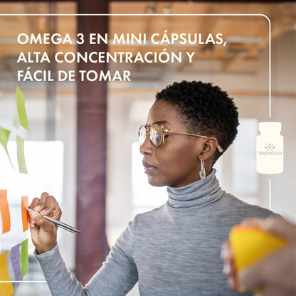 Swanson Suplemento de Omega 3 Alta Concentración 570mg, 120 Cápsulas