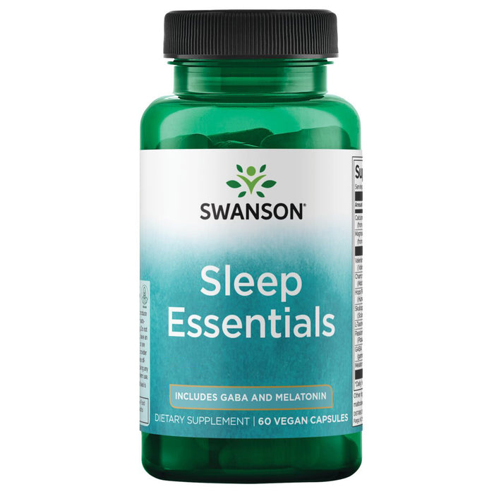 Swanson Suplementos Esenciales GABA y Melatonina, 60 cápsulas
