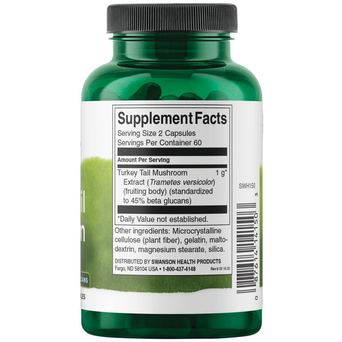 Swanson Suplemento De Hongo Turkey Tail 500 mg, 120 Cápsulas