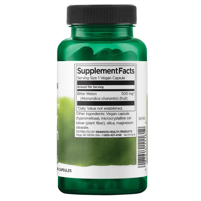 Swanson Suplemento Espectro Completo De Melón Amargo 500 mg, 60 cápsulas