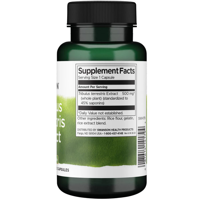 Swanson Suplemento Extracto de tribulus terrestris 500 Mg, 60 cápsulas