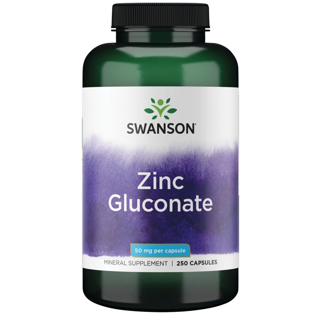 Swanson Suplemento de Gluconato De Zinc, 50 Mg por cápsula, 250 Cápsulas para 8 meses