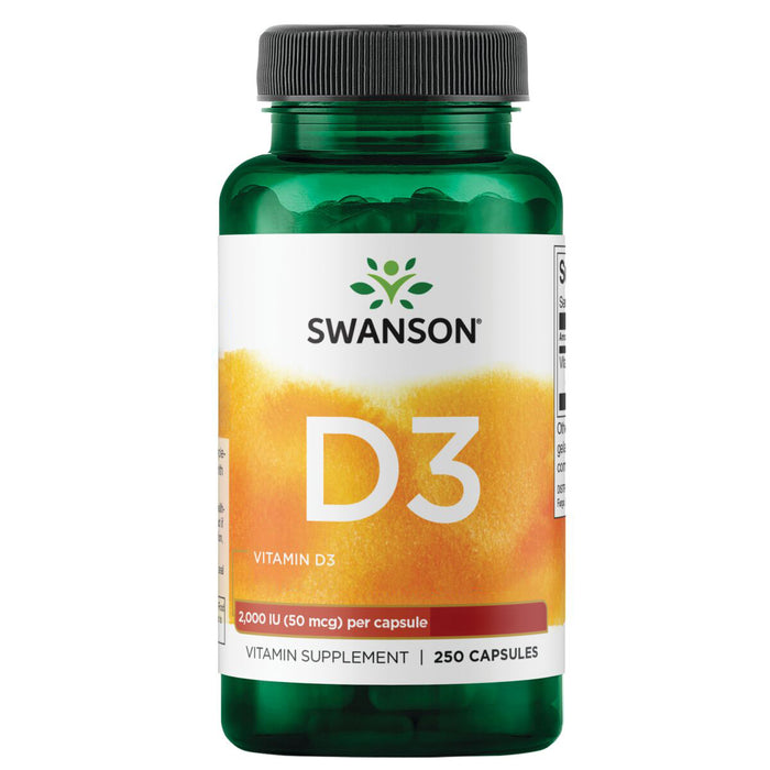 Swanson Vitamina D3, 2000 IU (50 Mcg), 250 cápsulas