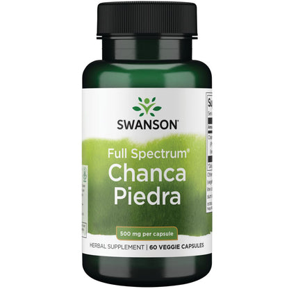 Swanson Suplemento de Chanca Piedra Phyllanthus Niruri 500mg, 60 cápsulas para 2 meses