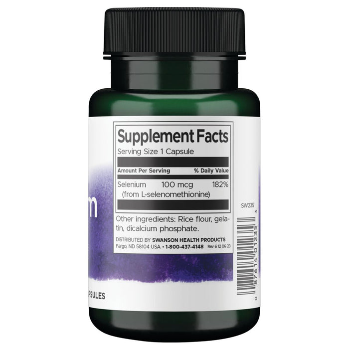 Swanson Suplemento de Selenio 100 Mcg, 200 cápsulas