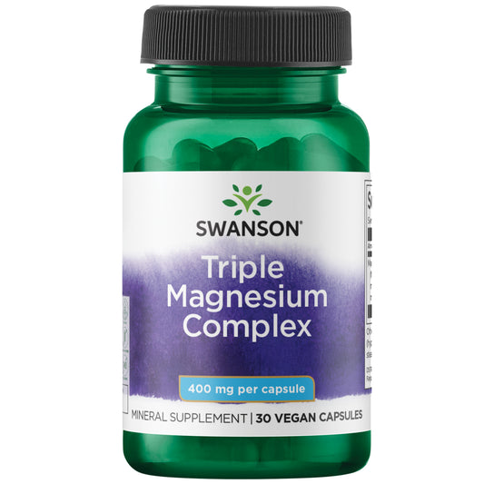 Swanson Suplemento Complejo Triple Magnesio, 30 cápsulas
