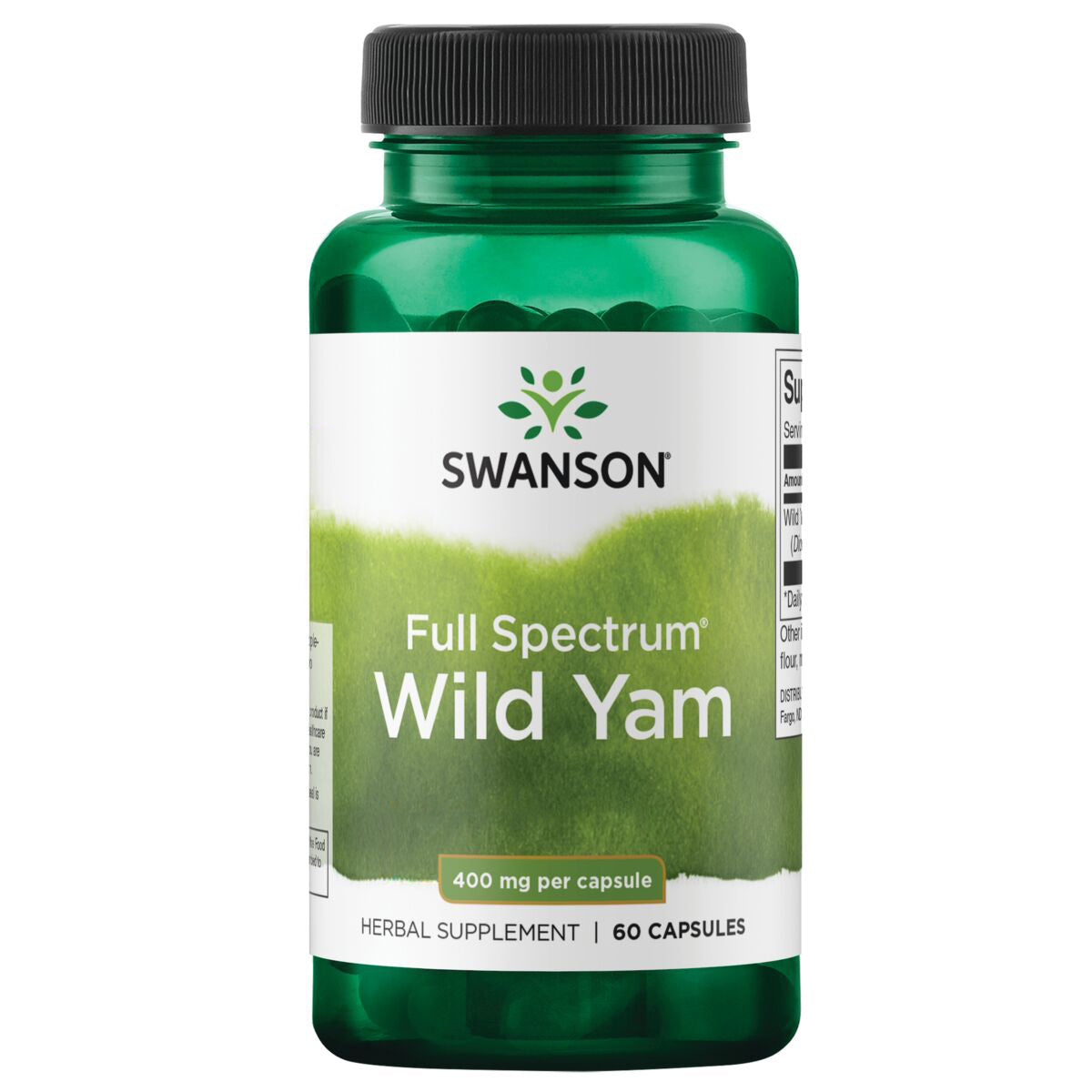 Swanson Ñame Silvestre Espectro Completo, 400 Mg por cápsula, 60 Cápsulas para 2 meses