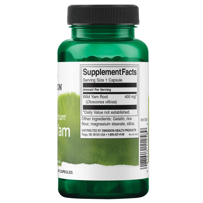 Swanson Ñame Silvestre Espectro Completo 400 Mg, 60 Cápsulas