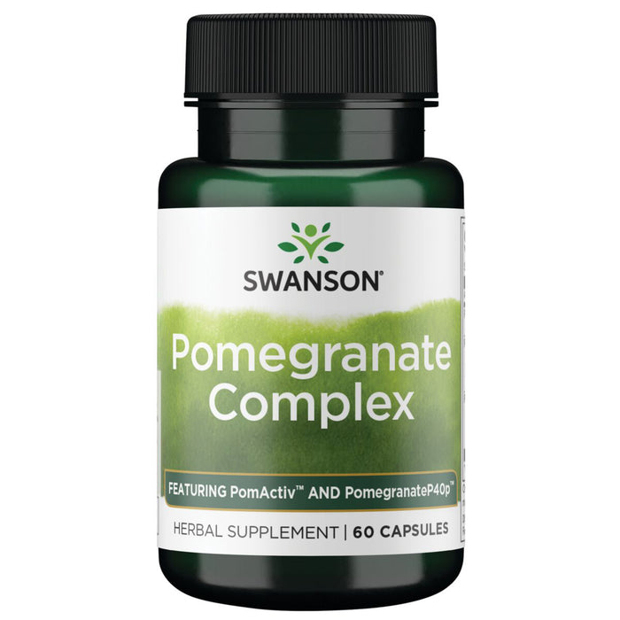 Swanson Suplemento Complejo de granada - con PomActiv y PomegranateP40p, 60 cápsulas