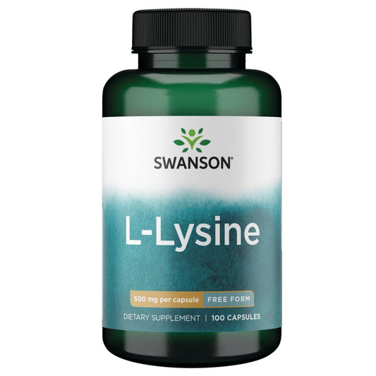 Swanson Suplemento L-lisina de forma libre, 500 mg por cápsula, 100 cápsulas para 3 meses