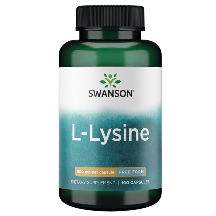 Swanson Suplemento L-lisina de forma libre 500 mg, 100 cápsulas