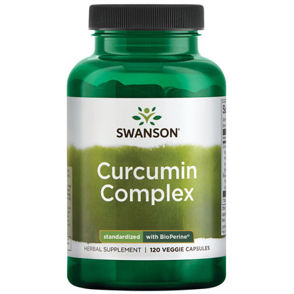 Swanson Complejo de curcumina - Estandarizado con BioPerine, 120 cápsulas para 2 meses