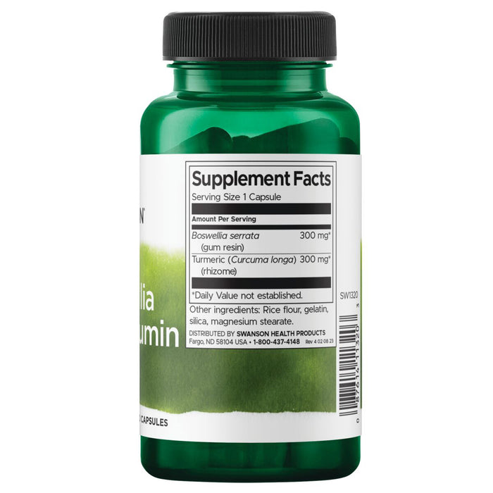 Swanson Suplemento Espectro Completo De Boswellia Y Curcumina, 60 cápsulas
