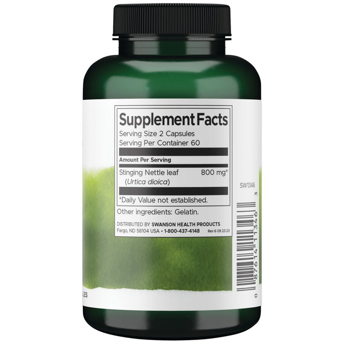 Swanson Suplemento de Hoja de Ortiga 400 mg, 120 Cápsulas