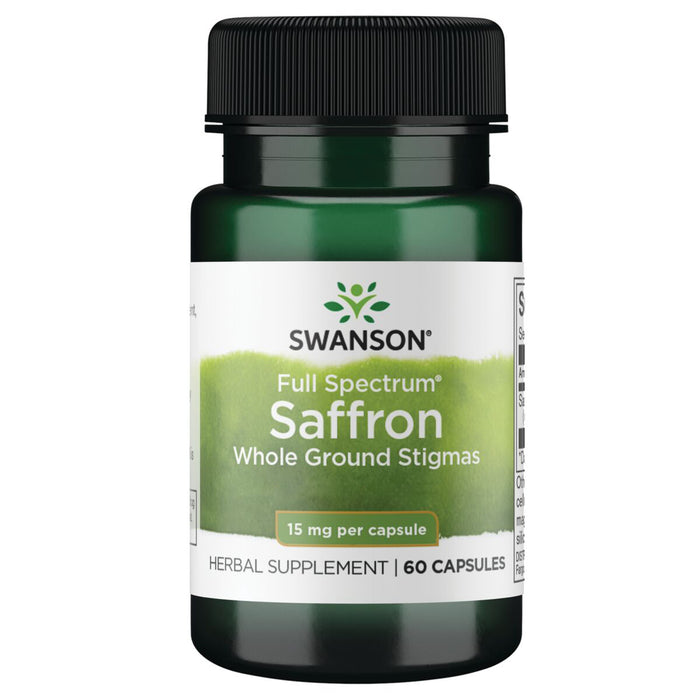Swanson Suplemento de Azafrán Full Spectrum (estigmas integrales) 15 mg, 60 cápsulas