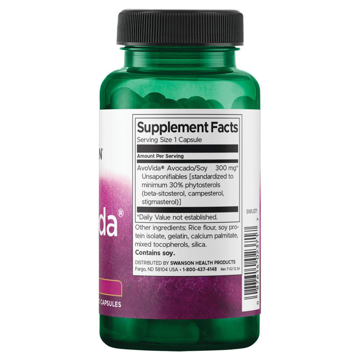 Swanson Suplemento AvoVida - Fuerza Máxima 300 Mg, 60 Cápsulas