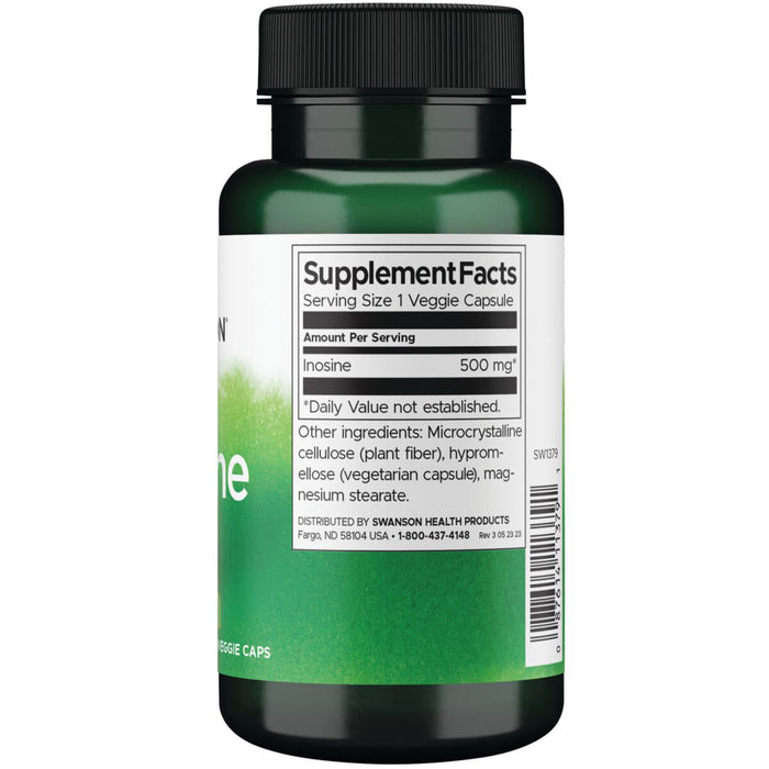 Swanson Suplemento de Inosina 500mg, 60 Cápsulas