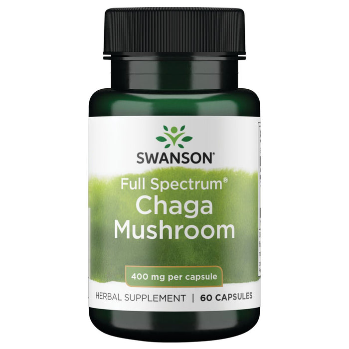 Swanson Suplemento Hongo Chaga Espectro Completo 400 mg, 60 cápsulas