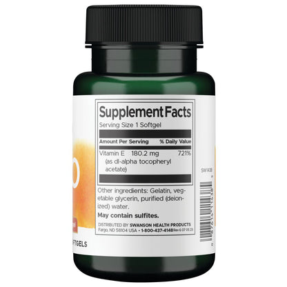 Swanson Vitamina E 400 IU (180.2 mg), 60 cápsulas para 2 meses