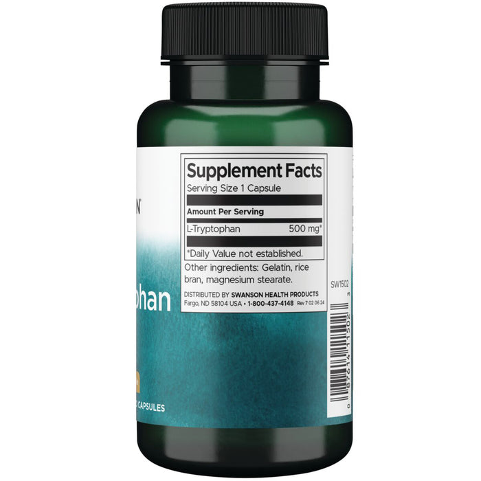 Swanson Suplemento L-triptófano 500 mg, 60 cápsulas