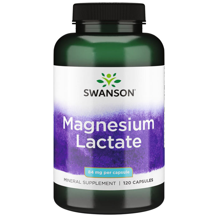 Swanson Suplemento de Magnesio (lactato) 84 mg, 120 cápsulas