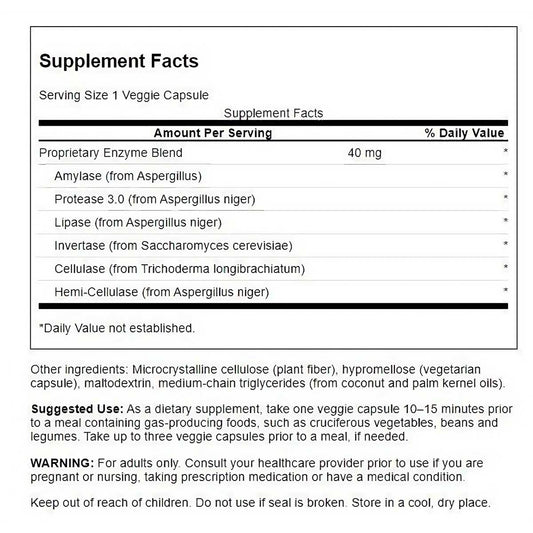 Swanson Enzimas Antigases, 90 cápsulas para 3 meses