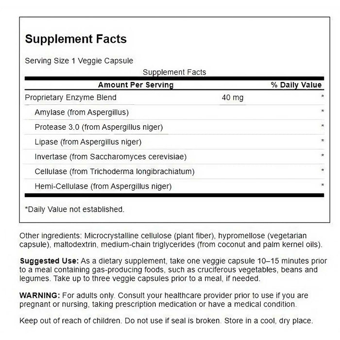 Swanson Enzimas Antigases, 90 cápsulas para 3 meses