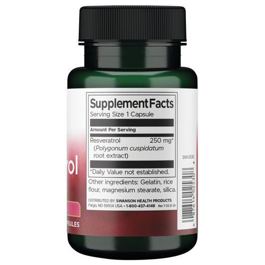Swanson Suplemento deResveratrol 250 mg, 30 cápsulas