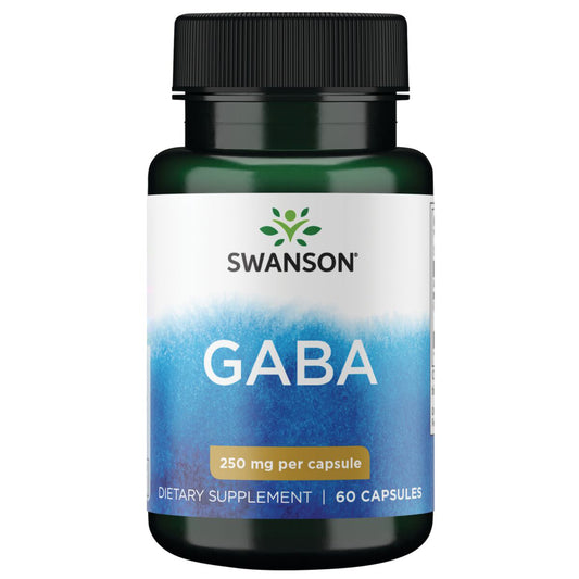 Swanson Suplemento de Ácido Gamma aminobutírico GABA, 250 mg por cápsula, 60 Cápsulas para 2 meses