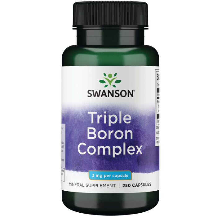 Swanson Suplemento Complejo triple de boro 3 mg, 250 cápsulas