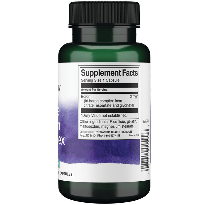 Swanson Suplemento Complejo triple de boro 3 mg, 250 cápsulas