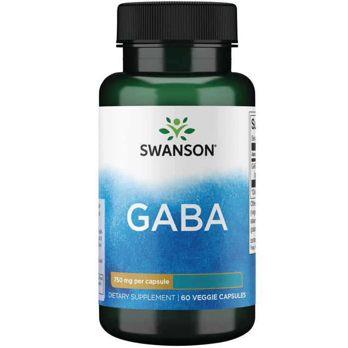 Swanson Suplemento de GABA - Fuerza Máxima 750 mg, 60 cápsulas