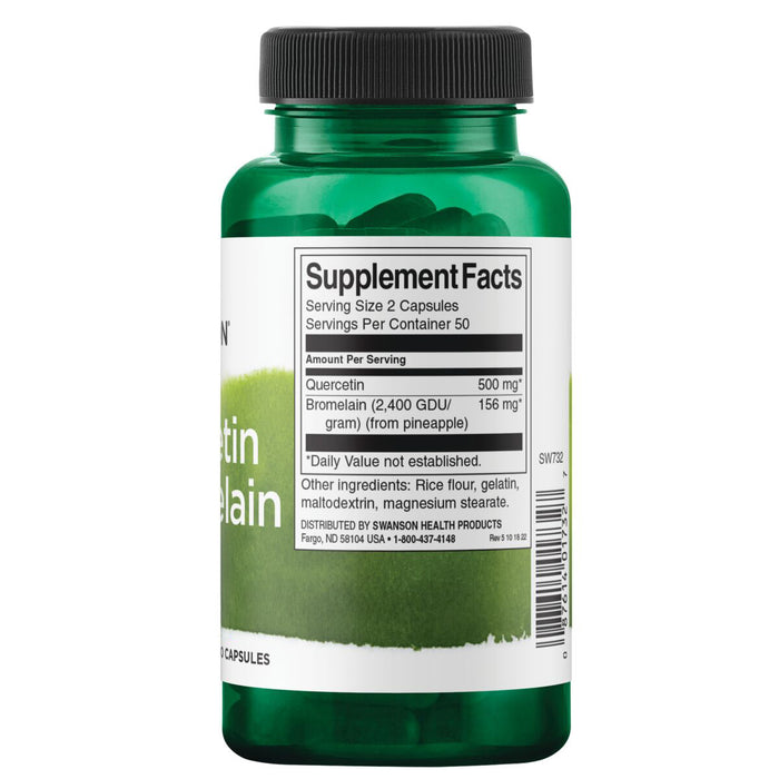 Swanson Suplemento de Quercentina y Bromelia, 100 cápsulas