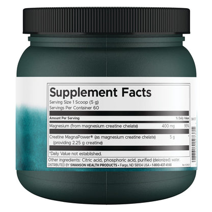 Swanson Creatina 100% pura MagnaPower - 10.6 onzas (300 g) - para 60 raciones