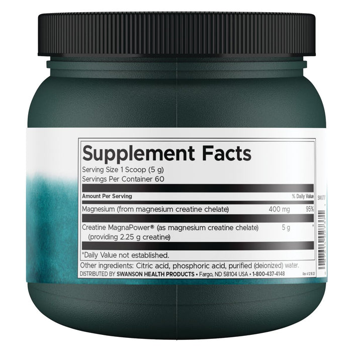 Swanson Creatina 100% pura MagnaPower 10.6 onzas (300 g), para 60 raciones