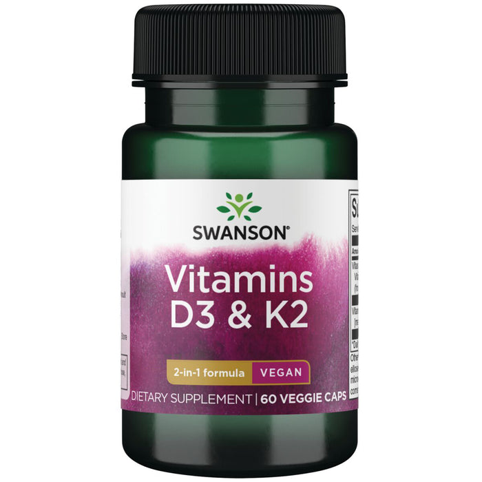 Swanson Vitaminas D3 & K2 - 2,000 Iu & 75 Mcg, 60 cápsulas