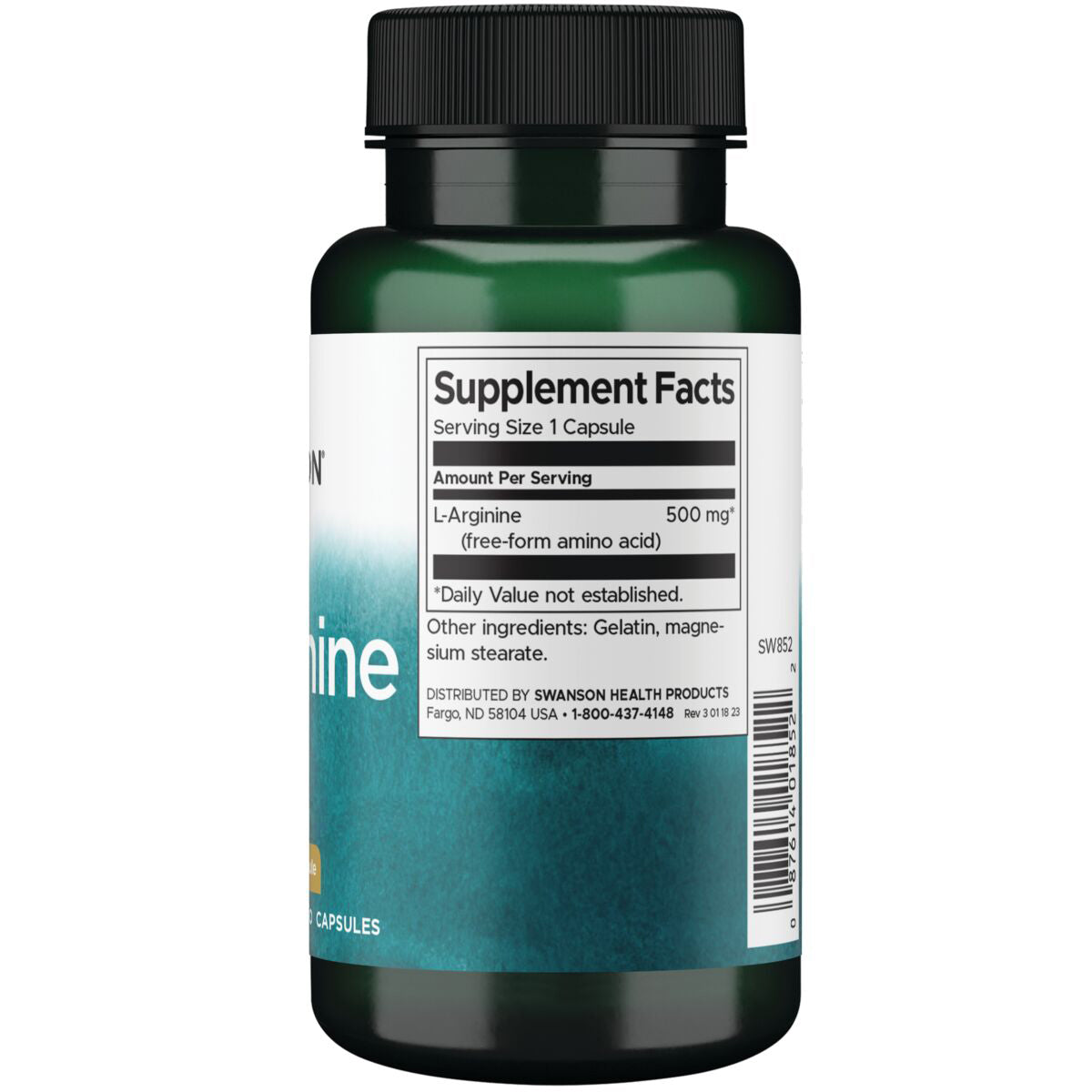 Swanson Suplemento de L-arginine 500 Mg, 100 cápsulas