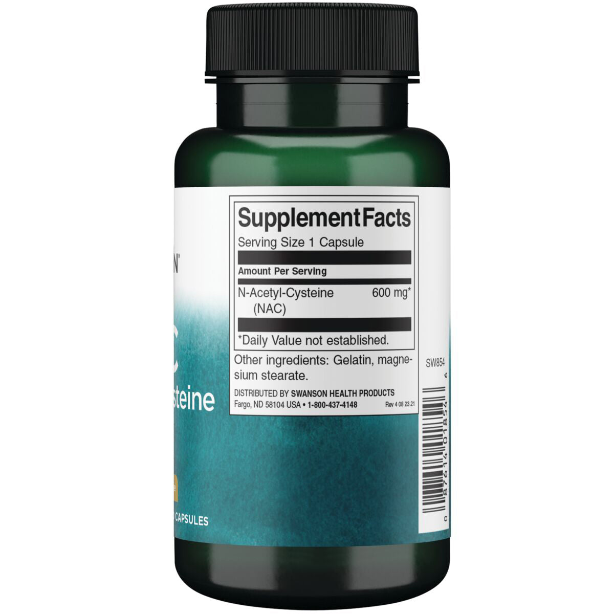Swanson Suplemento de N-acetilcisteína (NAC), 600 mg por cápsula, 100 cápsulas para 3 meses