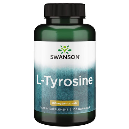 Swanson Suplemento de L-Tirosina, 500 Mg por cápsula, 100 cápsulas para 3 meses
